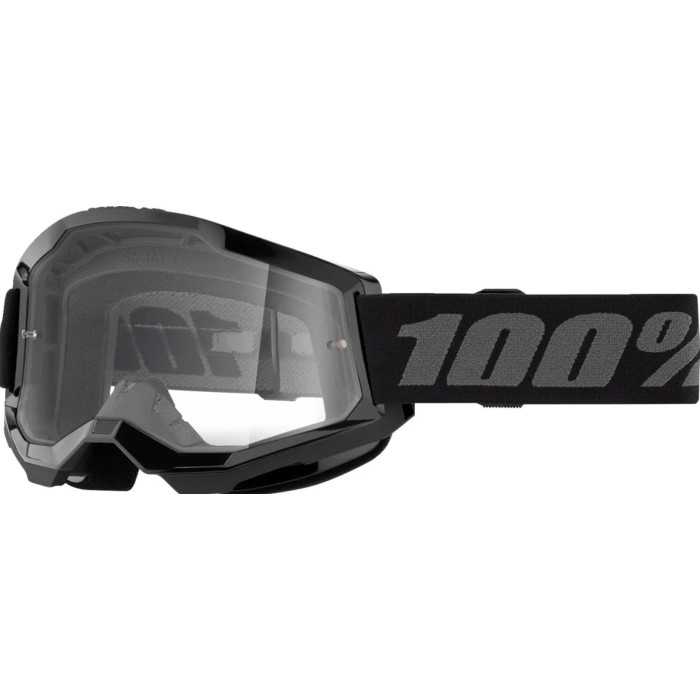 100 PROCENT STRATA 2 BLACK CLEAR LENS akiniai
