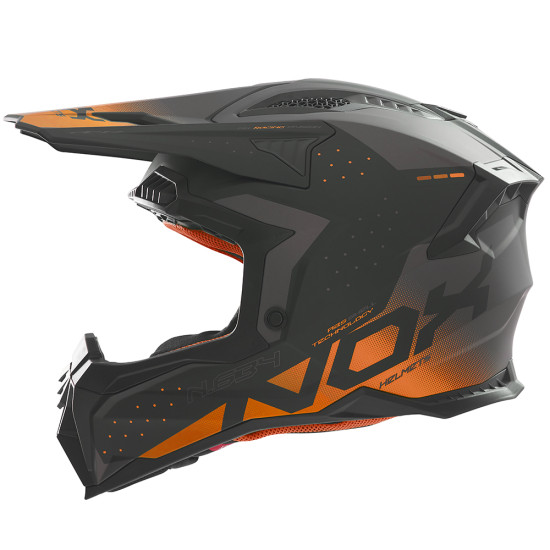NOX helmet CROSS / OFF ROAD N634 black matte - orange, size L