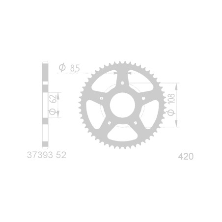 Rieju SPIKE, SPIKE-X, RYZ, K-Sport SM, Peugeot XP6, XPS rear drive sprocket