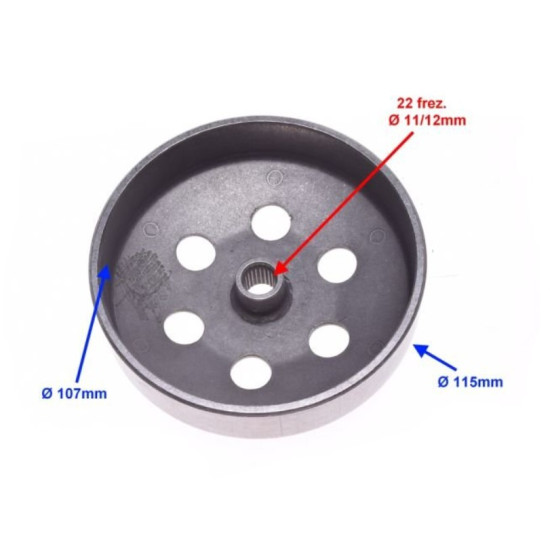 Piaggio / Gilera / Peugeot / Honda 50cc 107mm clutch drum