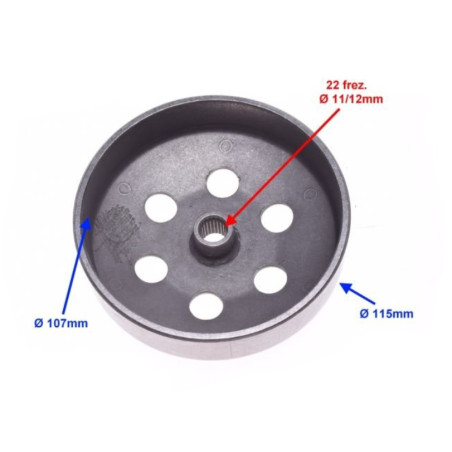Piaggio / Gilera / Peugeot / Honda 50cc 107mm clutch drum