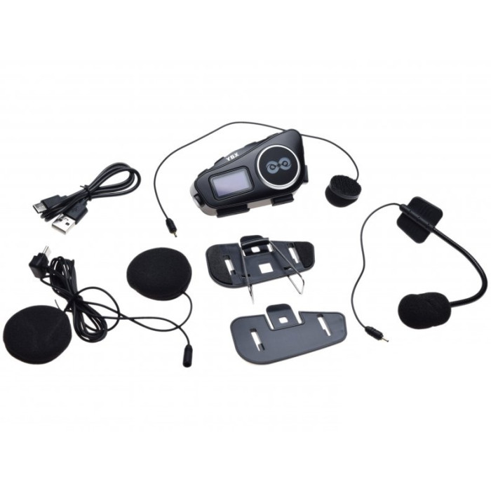 HEBE Y6X Bluetooth Intercom, set for 1 helmet