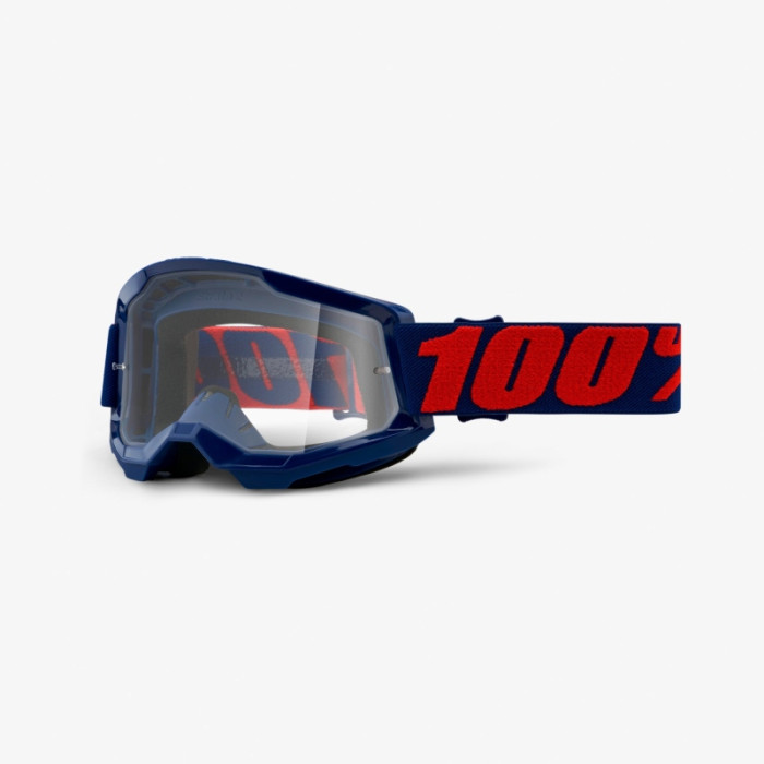 100 PROCENT (2023) STRATA 2 MASSEGO CLEAR LENS NAVY akiniai