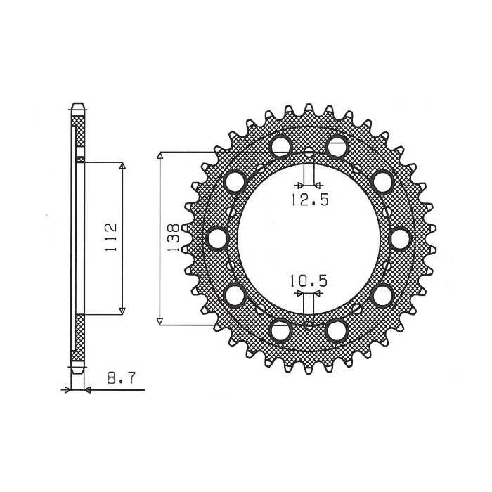 SUNSTAR rear sprocket 4448 39 / 408 39 HONDA CB 1300 '03-'13, CB 1100 '13-'14 (SC54) (JTR1871.39) (JTR302.39) (pitch 530) (