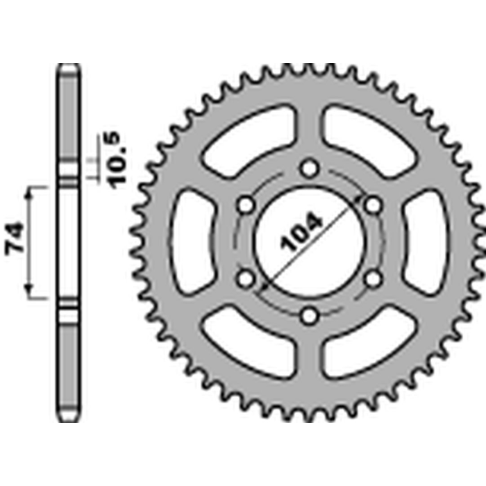 PBR rear sprocket 481 45 C45 KAWASAKI Z 400/550 '80-'83, Z 650 '79, KH 500 '72-'75 (JTR481.45) (pitch 530)