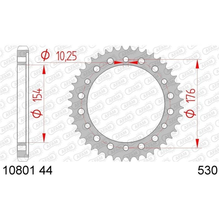 AFAM rear sprocket 4434 44 HONDA CB 1000R '08-'16 (JTR1340.44) (pitch 530) color black