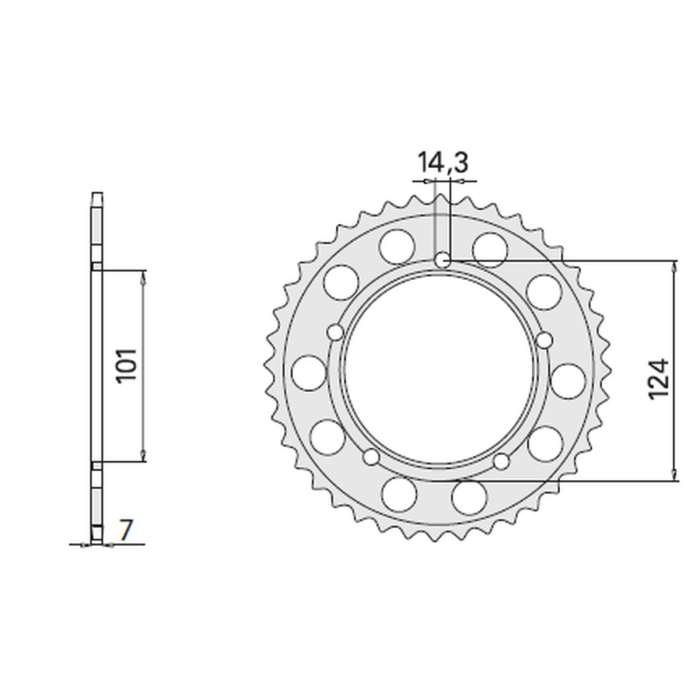 CHT rear sprocket 4508 37 (2104-37) KTM 1190 RC8 '08-'13, KTM LC8 950/990/1190
