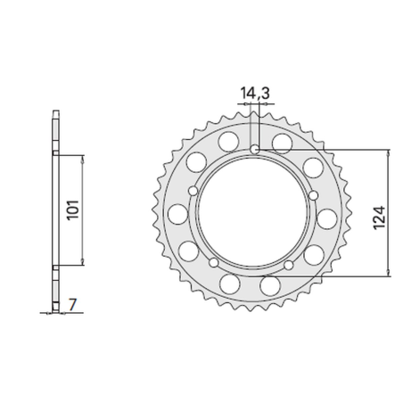 CHT rear sprocket 4508 37 (2104-37) KTM 1190 RC8 '08-'13, KTM LC8 950/990/1190