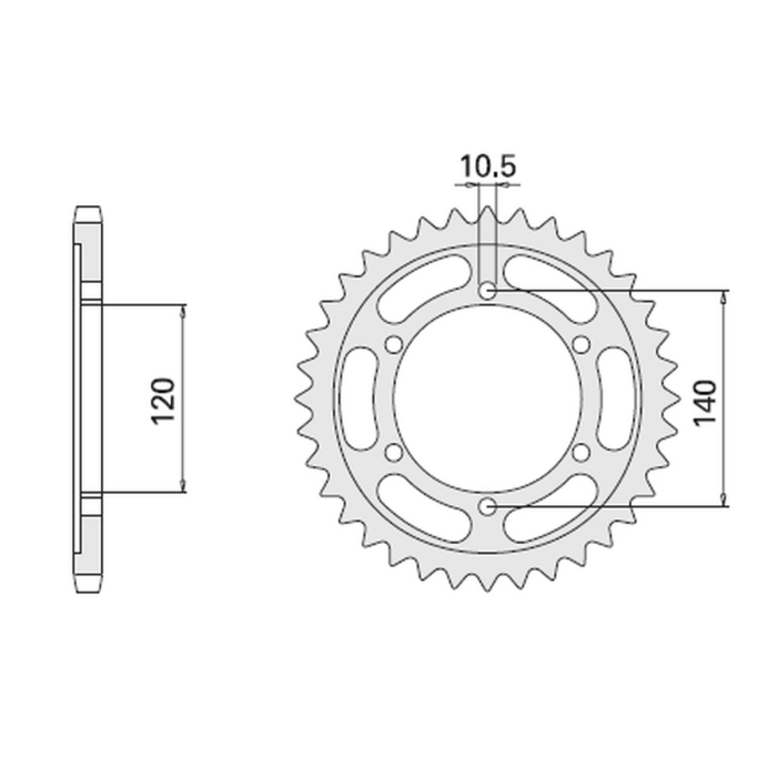 CHT rear sprocket 498 43 (A4150499430) SUZUKI TL 1000, KAWASAKI VN 800