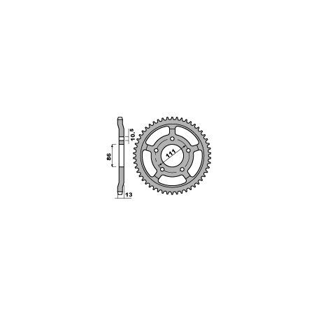 PBR rear sprocket 383 52 C45 GILERA 350 NORDWEST 93 (pitch 520)