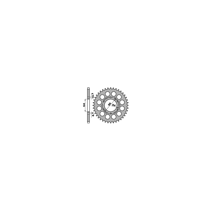 PBR rear sprocket 814 45 C45 SUZUKI GS 400 77-80 / GSX 400 E 82-87 (pitch 530) (JTR814.45)