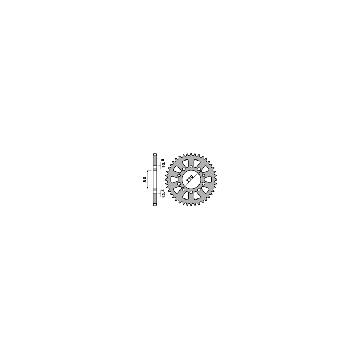 PBR rear sprocket 334 46 C45 TRIUMPH/ HONDA CB 750 F 80-84 (JTR1334.46) (pitch 530)