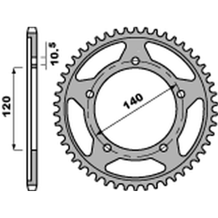 PBR rear sprocket 4398 49 C45 SUZUKI DL 1000 V-STROM '02-'19x1792.49) (pitch 525)