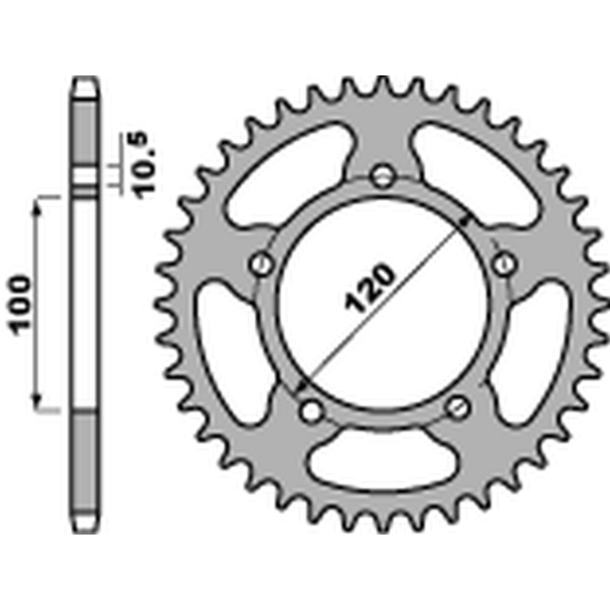 PBR rear sprocket 4396 45 C45 APRILIA RSV 1000 MILE '98-'08, RSV4 1000 '09-'18, PEGASO 660 '07-'14 (JTR703.45)