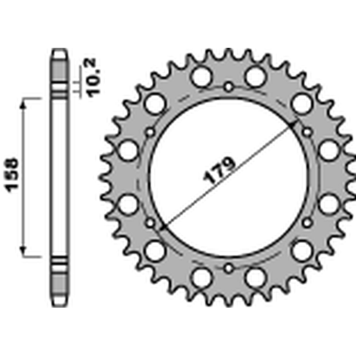 PBR rear sprocket 4427 47 C45 APRILIA ETV 1000 '01-'08 CAPONORD (pitch 525) (STD.+2)