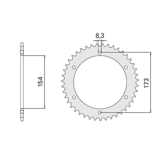 CHT rear sprocket 4441 43 (2077-43) APRILIA 1000 RST FUTURA '00-'04