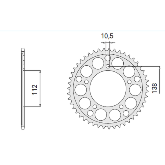 CHT rear sprocket 4448 49 (2097-49) YAMAHA 600 YZF-R6 (model cat.530) '99-'02