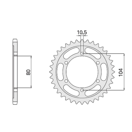 CHT rear sprocket 488 45 KAWASAKI ZXR 750J (A4150488450) (488-45) (JTR488.45)