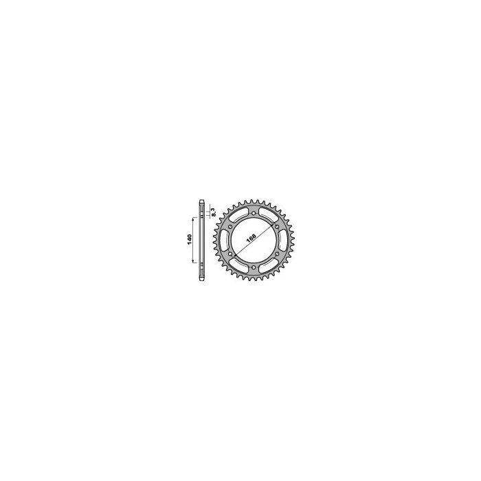 PBR rear sprocket 4550 43 C45 BMW F 800 GS (08-16) (+1) (bolt hole 8.5mm) (JTR6.43) (pitch 525)
