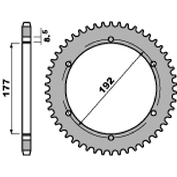 PBR rear sprocket 223 51 C45 HUSQVARNA WR 250 '83-'84, WR/CR 250 '80, WR 350 '81-'88, WR/CR 400 '81-'89, CR 400/430 '81-'83 (J