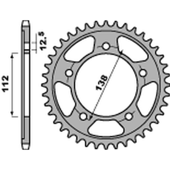 PBR rear sprocket 4357 45 C45 HONDA CBR 600F '97-'12 (JTR1304.45) (pitch 525) (STD.+1)