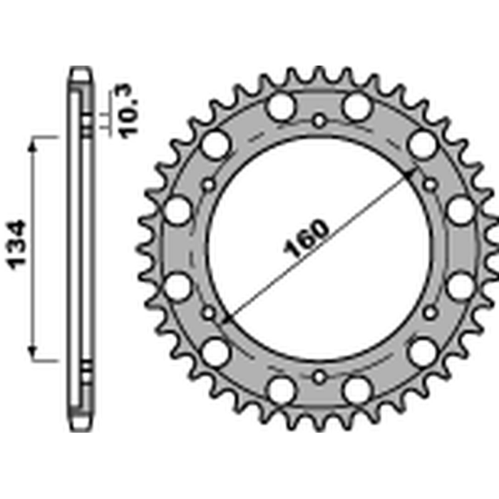 PBR rear sprocket 4399 41 C45 HONDA CBR 1000 RR '04-'16, VTR 1000 SP1/SP2 '00-'06 (JTR1306.41) (pitch 530)