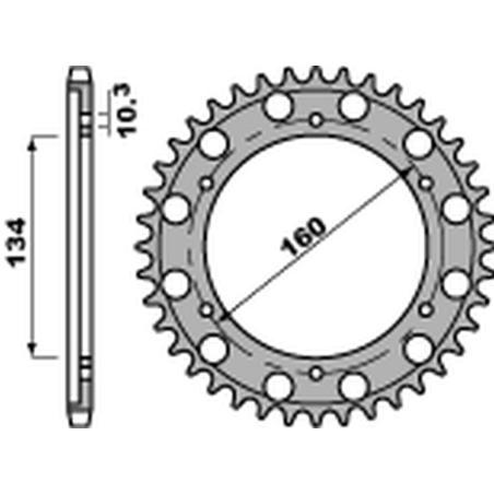 PBR rear sprocket 4399 41 C45 HONDA CBR 1000 RR '04-'16, VTR 1000 SP1/SP2 '00-'06 (JTR1306.41) (pitch 530)