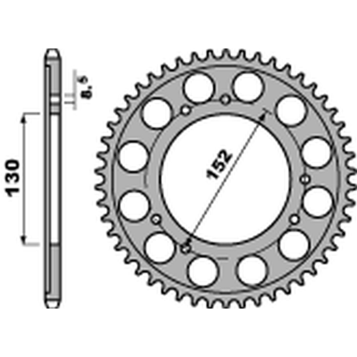 PBR rear sprocket 4424 43 C45 CAGIVA NAVIGATOR 1000 '01-'05, GRAN CANYON 900 '00-'01 (pitch 525)