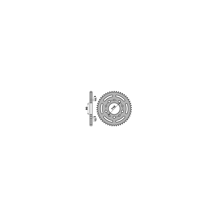 PBR rear sprocket 4350 46 C45 XRV ​​750 (90-92) (JTR1332.46) (pitch 525)