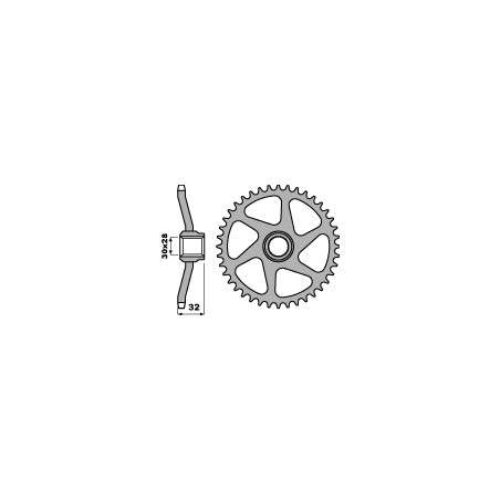 PBR rear sprocket 3555 44 F APRILIA RS 50 (chain 415)