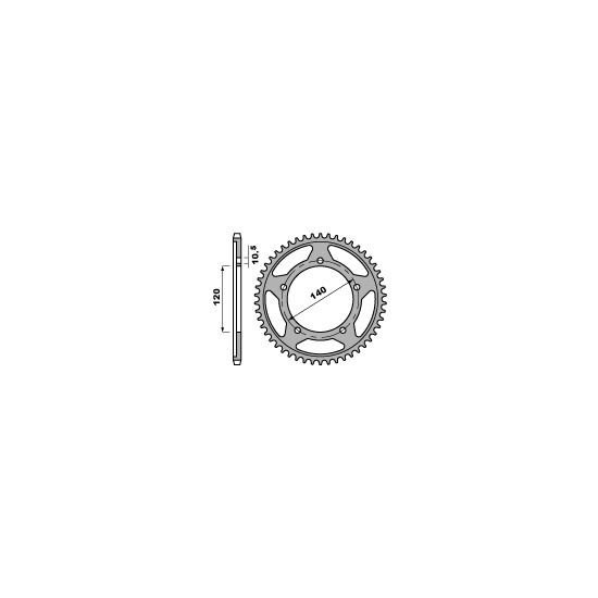 PBR rear sprocket 4398 43 C45 SUZUKI GSXR 600 (06-10), GSXR 750 (04-05), TRIUMPH 800/865 (JTR1792.43) (pitch 525)