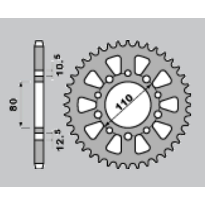 CHT rear sprocket 334 44 (A4150334440) HONDA CB/CBR 1000 '84-'89