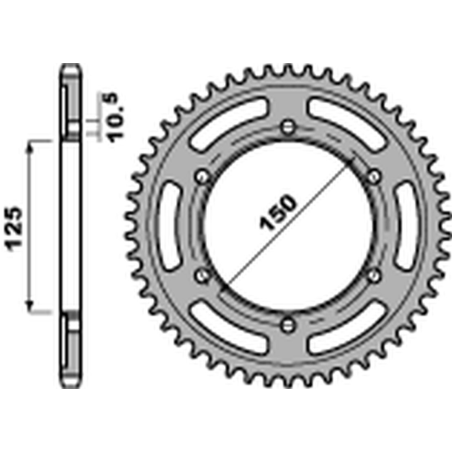 PBR rear sprocket 4454 43 C45 KTM 950/990/1050/1090/1190/1290 ADVENTURE/SUPER ADVENTURE (JTR899.43) (pitch 525)
