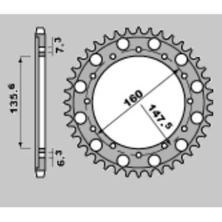 CHT galinė žvaigždė 1507 54 FANTIC MOTOR 50/80/125/200 '84-'96 ENDURO TRIAL , BETA MOTOR 125 '09, '86-'90 125 TRIAL ENDURO/TRIAL