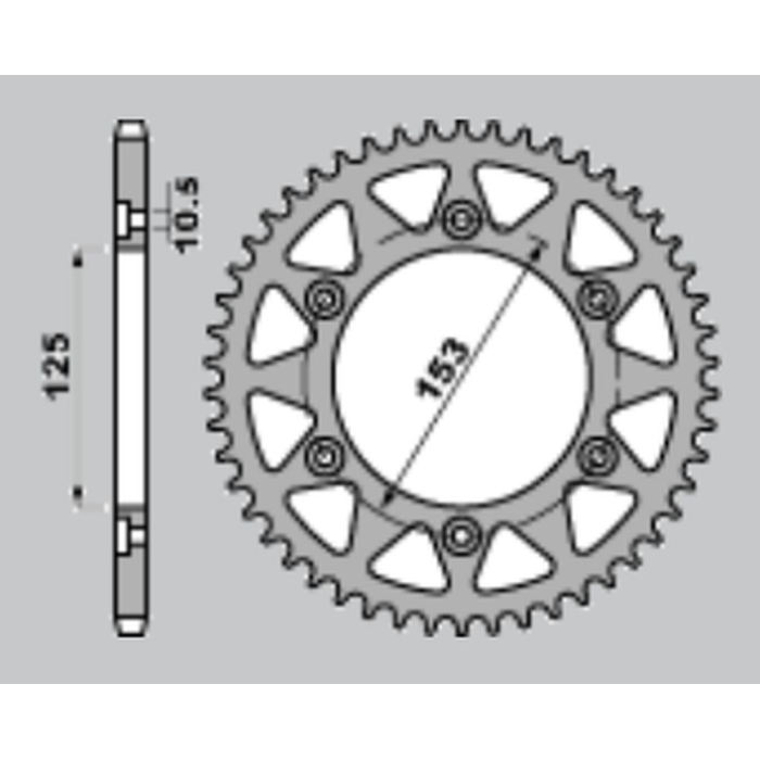 CHT rear sprocket HONDA CRF-L 4T CRF 250L '13-'20, XR 250 R/L/R '91-'96,XR 600/650 '91-'20 288 50Z ERGAL