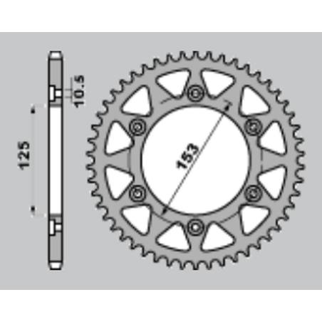 CHT galinė žvaigždė HONDA CRF-L 4T CRF 250L '13-'20 , XR 250 R/L/R '91-'96 ,XR 600/650 '91-'20 288 50Z ERGAL