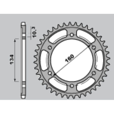 JR rear sprocket 4405 46 HONDA CBR 600 F SPORT '01-'03 (130746JT)