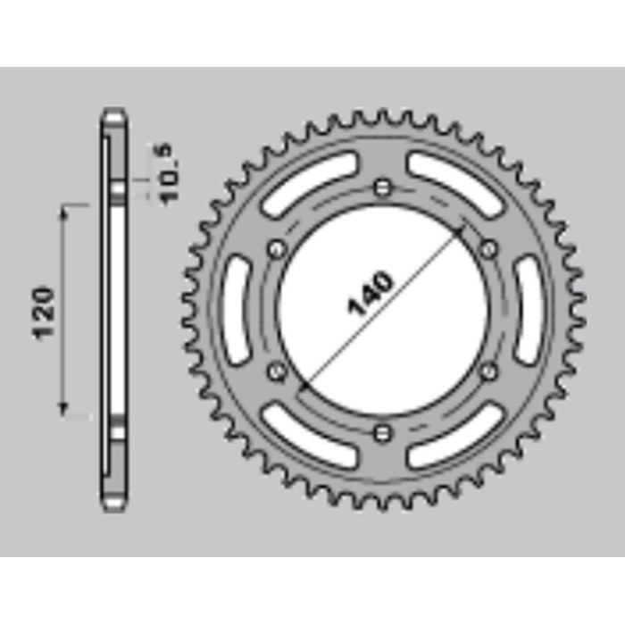 JR rear sprocket 498 42 KAWASAKI ZZR 600 '90-'06, VN 800 VULCAN '95-'06, TL 1000R/S '97-'02, GSX 1300R HAYABUSA '99-'07, GSX-R