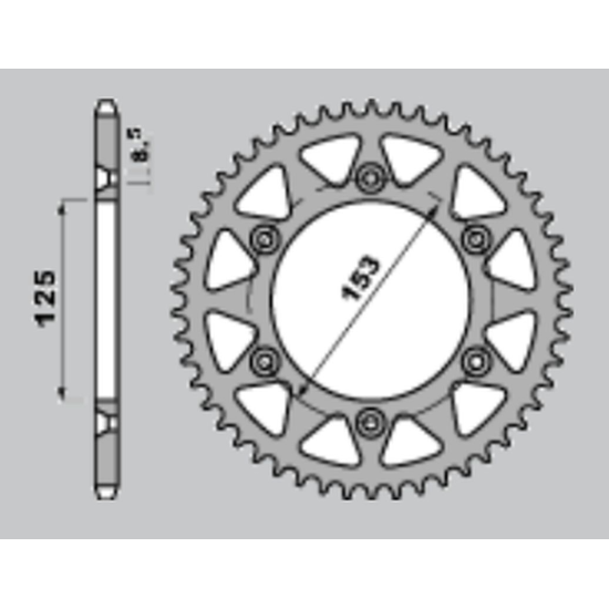JR rear sprocket aluminum (anodized) 289 47 red
