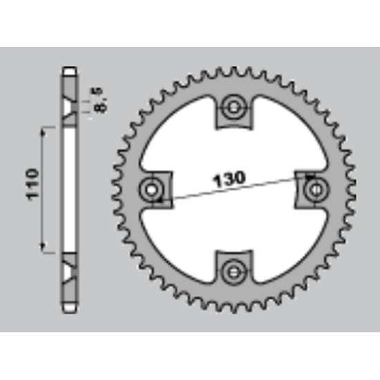 JR rear sprocket aluminum (red) 4306 50 HONDA CR 80/85 '86-07, CRF 150R '07-22 (430650) (JTR215.50) (STD.+1) (step 4