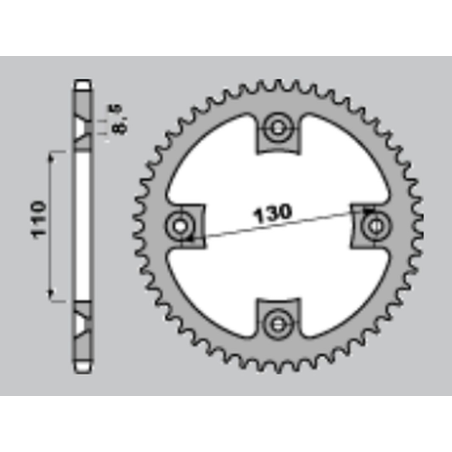 JR rear sprocket aluminum (red) 4306 50 HONDA CR 80/85 '86-07, CRF 150R '07-22 (430650) (JTR215.50) (STD.+1) (step 4