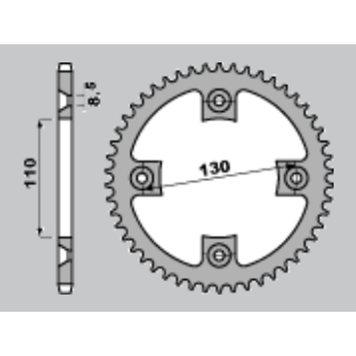 JR rear sprocket aluminum (anodized) 4306 56 red HONDA CR80/85