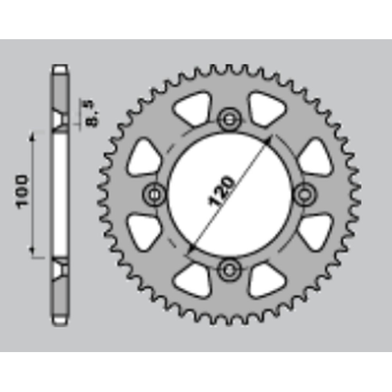 JR rear sprocket aluminum (anodized) 798 49 SUZUKI RM 80 '83-'01, RM 85 '02-'20, YAMAHA YZ 80 '93-'01, YZ 85 '02-'22 blue