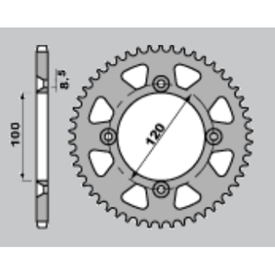JR rear sprocket aluminum (anodized) 798 53 blue