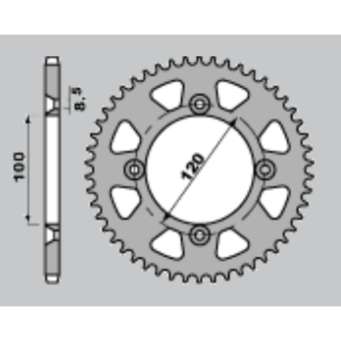 JR rear sprocket aluminum (anodized) 798 53 blue