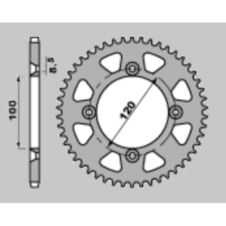 JR rear sprocket aluminum (anodized) 798 53 blue