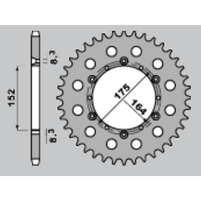 JR rear sprocket aluminum (anodized) 856 49 blue
