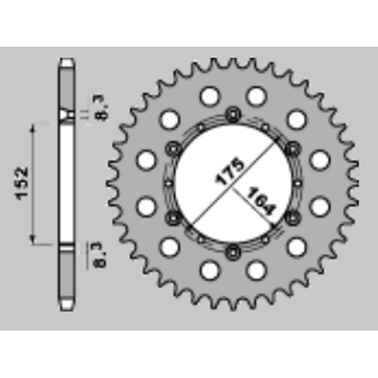 JR rear sprocket aluminum (anodized) 856 49 gold color
