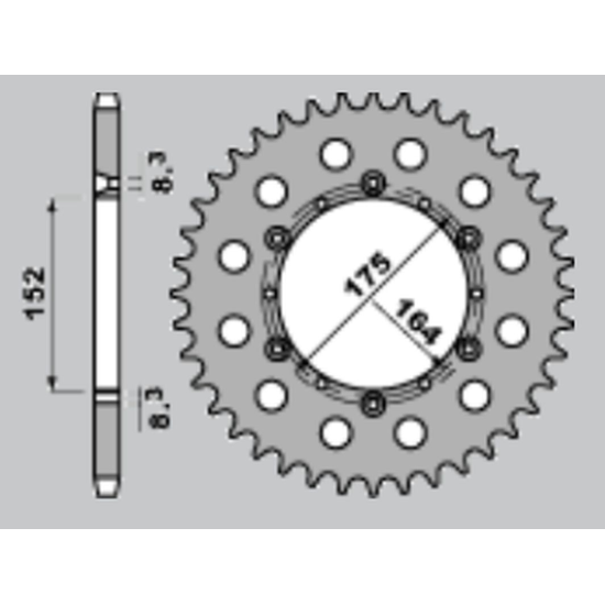 JR rear sprocket aluminum (anodized) 856 50 blue