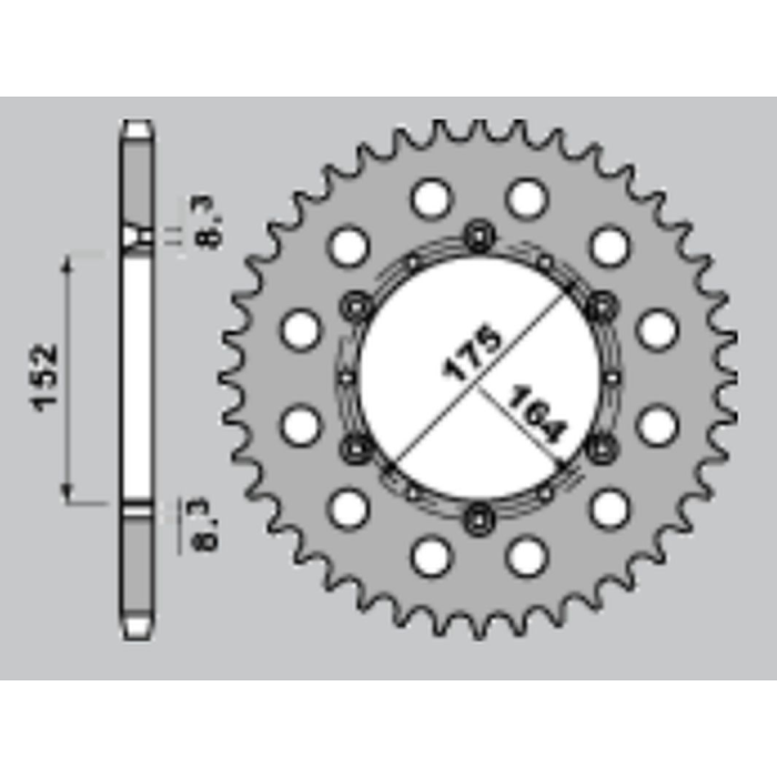JR rear sprocket aluminum (anodized) 856 50 blue